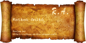 Retkes Anikó névjegykártya
