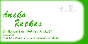 aniko retkes business card